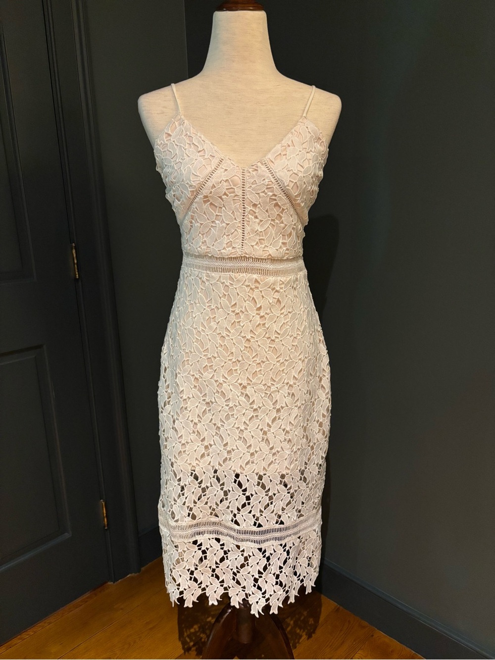 Endless Rose White Crochet Lace Midi Dress